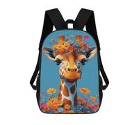 sinyumoney 17inchMochila Floral Crown Giraffe Art Print Mochila Escolar Impresa En 3D Para Niños Y Niñas, Mochila Para Portátil Para Niños/estudiantes/adultos