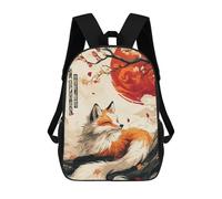 sinyumoney 17inchMochila Fox in Cherry Blossom Mochila Escolar Impresa En 3D Para Niños Y Niñas, Mochila Para Portátil Para Niños/estudiantes/adultos