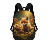 sinyumoney 17inchMochila Fox Kits in Autumn Forest Mochila Escolar Impresa En 3D Para Niños Y Niñas, Mochila Para Portátil Para Niños/estudiantes/adultos
