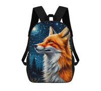 sinyumoney 17inchMochila Fox Kitsune Starry Night Mochila Escolar Impresa En 3D Para Niños Y Niñas, Mochila Para Portátil Para Niños/estudiantes/adultos