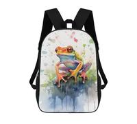 sinyumoney 17inchMochila Frog Watercolor Mochila Escolar Impresa En 3D Para Niños Y Niñas, Mochila Para Portátil Para Niños/estudiantes/adultos