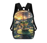 sinyumoney 17inchMochila Frog with Umbrella in Rain Mochila Escolar Impresa En 3D Para Niños Y Niñas, Mochila Para Portátil Para Niños/estudiantes/adultos
