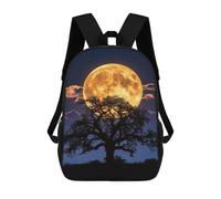 sinyumoney 17inchMochila Full Moon Rising Behind Tree Silhouette-1 Mochila Escolar Impresa En 3D Para Niños Y Niñas, Mochila Para Portátil Para Niños/estudiantes/adultos