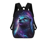 sinyumoney 17inchMochila Galactic Otter Greeting Card -2 Mochila Escolar Impresa En 3D Para Niños Y Niñas, Mochila Para Portátil Para Niños/estudiantes/adultos