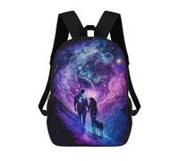 sinyumoney 17inchMochila Galactic Walk with Your Furry Friend Mochila Escolar Impresa En 3D Para Niños Y Niñas, Mochila Para Portátil Para Niños/estudiantes/adultos
