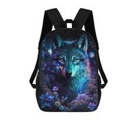 sinyumoney 17inchMochila Galactic Wolf Fantasy Artwork Mochila Escolar Impresa En 3D Para Niños Y Niñas, Mochila Para Portátil Para Niños/estudiantes/adultos