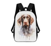 sinyumoney 17inchMochila German Wirehaired Pointer Mochila Escolar Impresa En 3D Para Niños Y Niñas, Mochila Para Portátil Para Niños/estudiantes/adultos