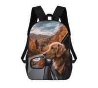 sinyumoney 17inchMochila Golden Retriever Autumn Drive-1 Mochila Escolar Impresa En 3D Para Niños Y Niñas, Mochila Para Portátil Para Niños/estudiantes/adultos
