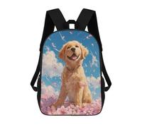 sinyumoney 17inchMochila Golden Retriever in Spring Petals Mochila Escolar Impresa En 3D Para Niños Y Niñas, Mochila Para Portátil Para Niños/estudiantes/adultos