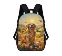 sinyumoney 17inchMochila Golden Retriever in Sunflower Field Mochila Escolar Impresa En 3D Para Niños Y Niñas, Mochila Para Portátil Para Niños/estudiantes/adultos