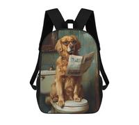 sinyumoney 17inchMochila Golden Retriever Reading Newspaper-8 Mochila Escolar Impresa En 3D Para Niños Y Niñas, Mochila Para Portátil Para Niños/estudiantes/adultos