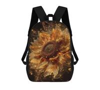 sinyumoney 17inchMochila Golden Sunflower Sparkle Mochila Escolar Impresa En 3D Para Niños Y Niñas, Mochila Para Portátil Para Niños/estudiantes/adultos