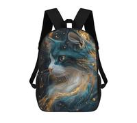 sinyumoney 17inchMochila Golden Whiskered Cat Art Mochila Escolar Impresa En 3D Para Niños Y Niñas, Mochila Para Portátil Para Niños/estudiantes/adultos