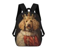 sinyumoney 17inchMochila Goldendoodle The King Mochila Escolar Impresa En 3D Para Niños Y Niñas, Mochila Para Portátil Para Niños/estudiantes/adultos