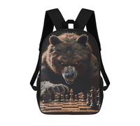 sinyumoney 17inchMochila Grizzly Bear Chess Mochila Escolar Impresa En 3D Para Niños Y Niñas, Mochila Para Portátil Para Niños/estudiantes/adultos
