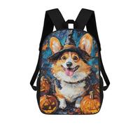 sinyumoney 17inchMochila Halloween Corgi with Pumpkins Mochila Escolar Impresa En 3D Para Niños Y Niñas, Mochila Para Portátil Para Niños/estudiantes/adultos