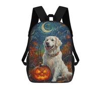 sinyumoney 17inchMochila Halloween Pumpkin with Dog Mochila Escolar Impresa En 3D Para Niños Y Niñas, Mochila Para Portátil Para Niños/estudiantes/adultos
