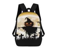 sinyumoney 17inchMochila Halloween Scarecrow with Full Moon Mochila Escolar Impresa En 3D Para Niños Y Niñas, Mochila Para Portátil Para Niños/estudiantes/adultos