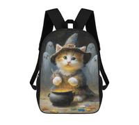 sinyumoney 17inchMochila Halloween Witch Cat Brew-1 Mochila Escolar Impresa En 3D Para Niños Y Niñas, Mochila Para Portátil Para Niños/estudiantes/adultos
