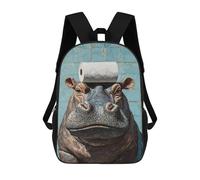 sinyumoney 17inchMochila Hippos Love Toilet Paper Too! Mochila Escolar Impresa En 3D Para Niños Y Niñas, Mochila Para Portátil Para Niños/estudiantes/adultos