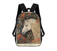 sinyumoney 17inchMochila Horse William Morris Flowers Mochila Escolar Impresa En 3D Para Niños Y Niñas, Mochila Para Portátil Para Niños/estudiantes/adultos