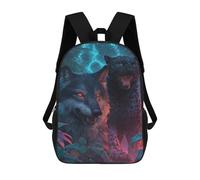 sinyumoney 17inchMochila Jungle Roar Wolf Vs. Panther Mochila Escolar Impresa En 3D Para Niños Y Niñas, Mochila Para Portátil Para Niños/estudiantes/adultos