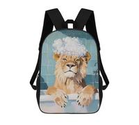 sinyumoney 17inchMochila Lion in A Bath Mochila Escolar Impresa En 3D Para Niños Y Niñas, Mochila Para Portátil Para Niños/estudiantes/adultos