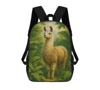 sinyumoney 17inchMochila Llama in The Jungle Painting Mochila Escolar Impresa En 3D Para Niños Y Niñas, Mochila Para Portátil Para Niños/estudiantes/adultos