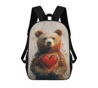 sinyumoney 17inchMochila Love Bear Heart Art Print Mochila Escolar Impresa En 3D Para Niños Y Niñas, Mochila Para Portátil Para Niños/estudiantes/adultos
