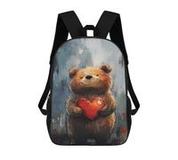 sinyumoney 17inchMochila Love Bear with Heart Mochila Escolar Impresa En 3D Para Niños Y Niñas, Mochila Para Portátil Para Niños/estudiantes/adultos