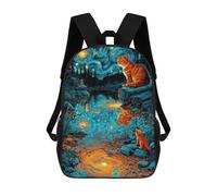 sinyumoney 17inchMochila Magical Night Pond Scene Mochila Escolar Impresa En 3D Para Niños Y Niñas, Mochila Para Portátil Para Niños/estudiantes/adultos