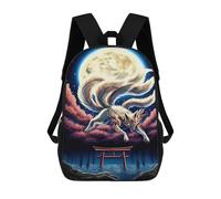sinyumoney 17inchMochila Magical Nine Tailed Fox Mochila Escolar Impresa En 3D Para Niños Y Niñas, Mochila Para Portátil Para Niños/estudiantes/adultos