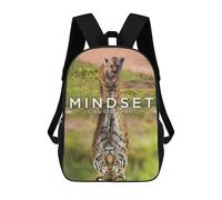 sinyumoney 17inchMochila Mindset Tiger Motivaiton Mochila Escolar Impresa En 3D Para Niños Y Niñas, Mochila Para Portátil Para Niños/estudiantes/adultos