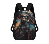 sinyumoney 17inchMochila Native American Warrior Art Print Mochila Escolar Impresa En 3D Para Niños Y Niñas, Mochila Para Portátil Para Niños/estudiantes/adultos