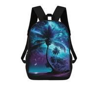 sinyumoney 17inchMochila Neon Palm Night Sky Mochila Escolar Impresa En 3D Para Niños Y Niñas, Mochila Para Portátil Para Niños/estudiantes/adultos