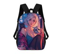 sinyumoney 17inchMochila Nighttime Romance with Cat Mochila Escolar Impresa En 3D Para Niños Y Niñas, Mochila Para Portátil Para Niños/estudiantes/adultos