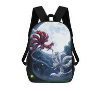 sinyumoney 17inchMochila Nine-tailed Foxes Moonlight Mochila Escolar Impresa En 3D Para Niños Y Niñas, Mochila Para Portátil Para Niños/estudiantes/adultos