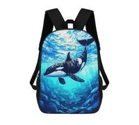 sinyumoney 17inchMochila Orca Whale Underwater Illustration Mochila Escolar Impresa En 3D Para Niños Y Niñas, Mochila Para Portátil Para Niños/estudiantes/adultos