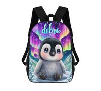 sinyumoney 17inchMochila Penguin Aurora Borealis Art Print Mochila Escolar Impresa En 3D Para Niños Y Niñas, Mochila Para Portátil Para Niños/estudiantes/adultos