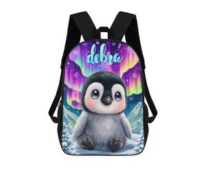 sinyumoney 17inchMochila Penguin Aurora Borealis Art Print Mochila Escolar Impresa En 3D Para Niños Y Niñas, Mochila Para Portátil Para Niños/estudiantes/adultos