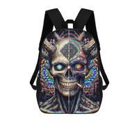 sinyumoney 17inchMochila Psychedelic Devil Skull Art Print Mochila Escolar Impresa En 3D Para Niños Y Niñas, Mochila Para Portátil Para Niños/estudiantes/adultos