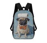 sinyumoney 17inchMochila Pug in Bathroom with Toilet Paper Mochila Escolar Impresa En 3D Para Niños Y Niñas, Mochila Para Portátil Para Niños/estudiantes/adultos