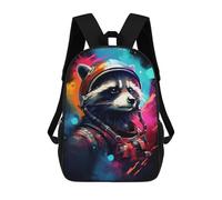 sinyumoney 17inchMochila Raccoon Astronaut Space Suit-6 Mochila Escolar Impresa En 3D Para Niños Y Niñas, Mochila Para Portátil Para Niños/estudiantes/adultos