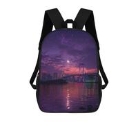 sinyumoney 17inchMochila Rainbow Bridge Reflections Mochila Escolar Impresa En 3D Para Niños Y Niñas, Mochila Para Portátil Para Niños/estudiantes/adultos