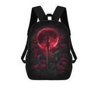 sinyumoney 17inchMochila Red Moon Dragon Sword Art Print Mochila Escolar Impresa En 3D Para Niños Y Niñas, Mochila Para Portátil Para Niños/estudiantes/adultos