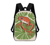 sinyumoney 17inchMochila Retro Red Frog Mochila Escolar Impresa En 3D Para Niños Y Niñas, Mochila Para Portátil Para Niños/estudiantes/adultos