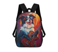 sinyumoney 17inchMochila Rock Star Dog Guitar Painting -1 Mochila Escolar Impresa En 3D Para Niños Y Niñas, Mochila Para Portátil Para Niños/estudiantes/adultos