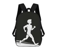sinyumoney 17inchMochila Running Man Silhouette Mochila Escolar Impresa En 3D Para Niños Y Niñas, Mochila Para Portátil Para Niños/estudiantes/adultos