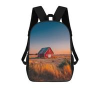 sinyumoney 17inchMochila Rustic Red Barn Sunset Mochila Escolar Impresa En 3D Para Niños Y Niñas, Mochila Para Portátil Para Niños/estudiantes/adultos