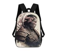 sinyumoney 17inchMochila Samurai Warrior with Cherry Blossoms-4 Mochila Escolar Impresa En 3D Para Niños Y Niñas, Mochila Para Portátil Para Niños/estudiantes/adultos